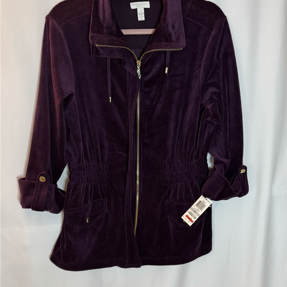 Charter Club Dark Purple Utility Jacket